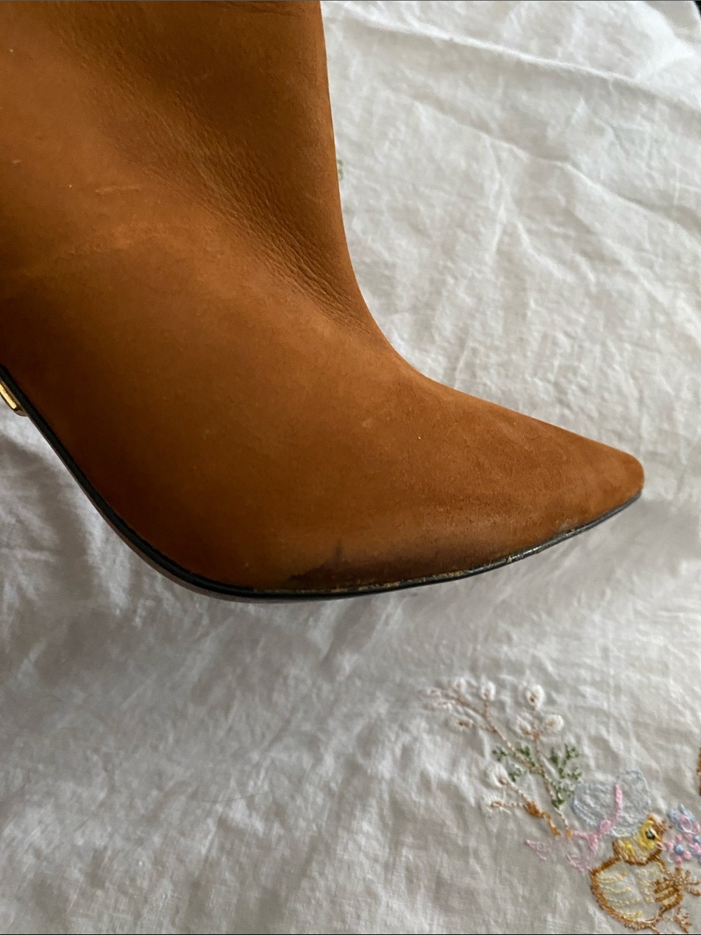 L’intervalle size 8  Suede Pointed Toe Ankle Boots in Chestnut - Picture 11 of 11